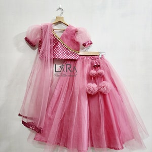 Pink kids lehanga, Indian wedding and festive wear