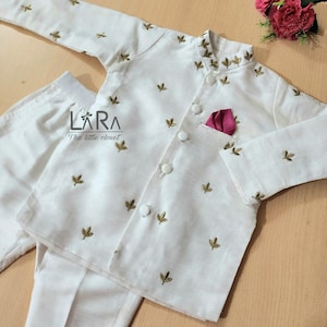 Cute white sherwani for little boys, Indian wedding wear, ethnic wear