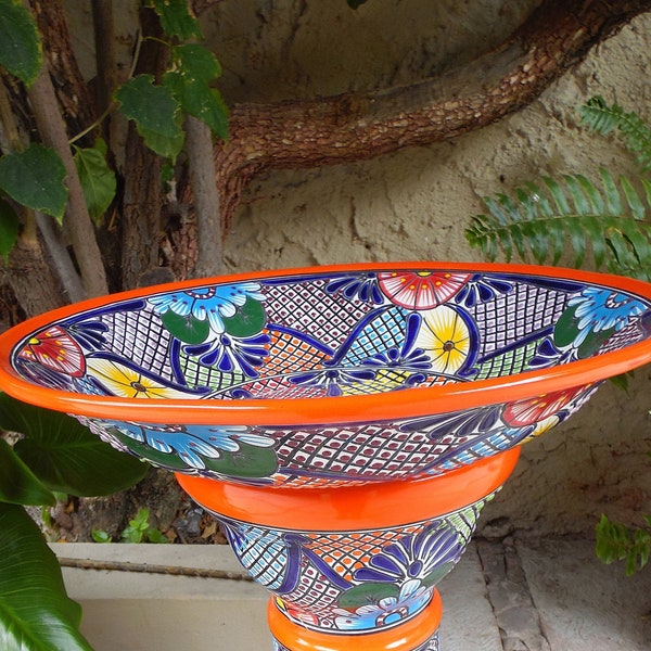 Talavera Bird Bath Etsy