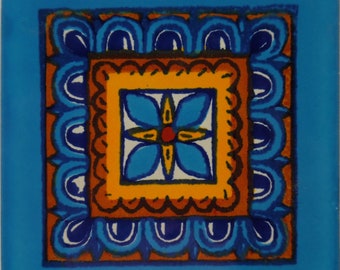 Mexican Ceramic 4x4 inch Hand Made Tile