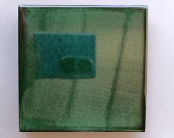 Azulejo mexicano de cerámica hecho a mano de 10 x 10 cm (4 x 4 pulgadas) - Verde esmeralda