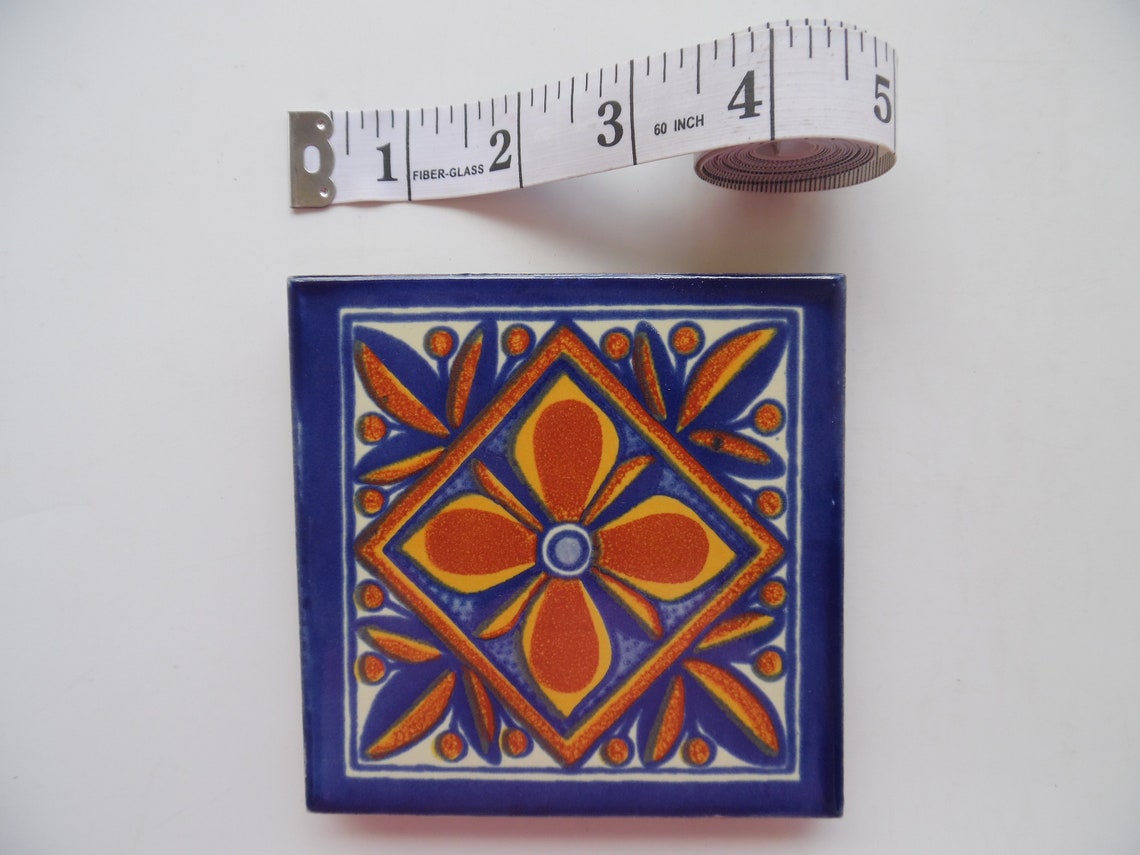 Mexican Ceramic 4x4 Inch Hand Made Tile - Etsy