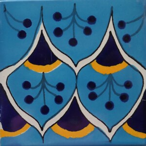 Box Of 50 Mexican Talavera Tiles Handmade  Designs Mexican Ceramic 4 X 4" inch