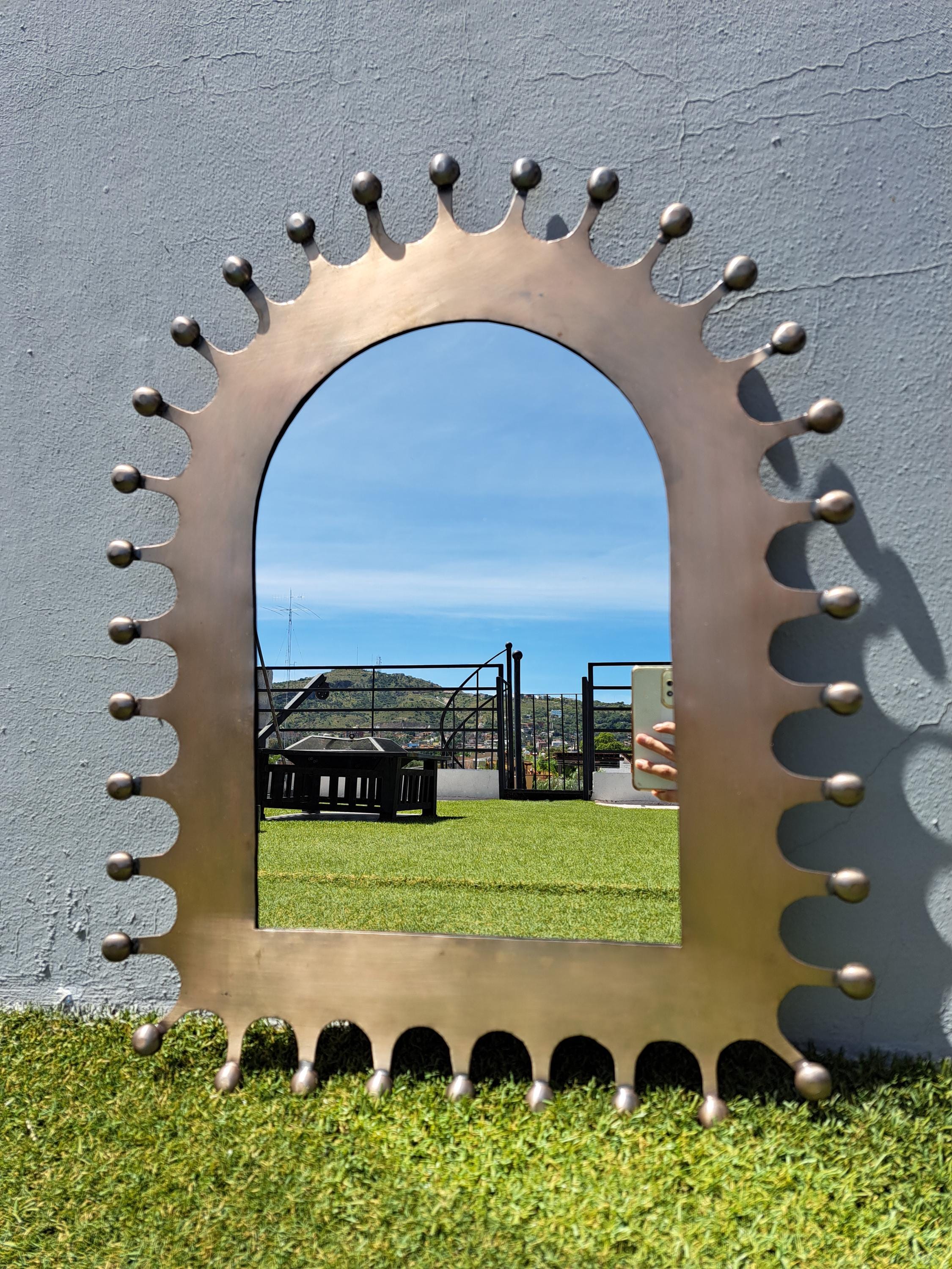 PUNCHED TIN MIRROR Hacienda Style Mirror, Folk Art, Handmade