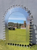PUNCHED TIN MIRROR hacienda style mirror, folk art, handmade in Mexico