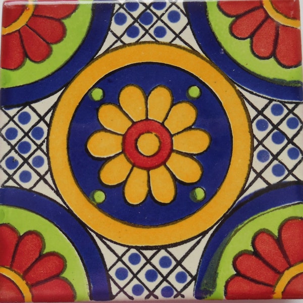 Mexican Ceramic 4x4 inch Hand Made Tile