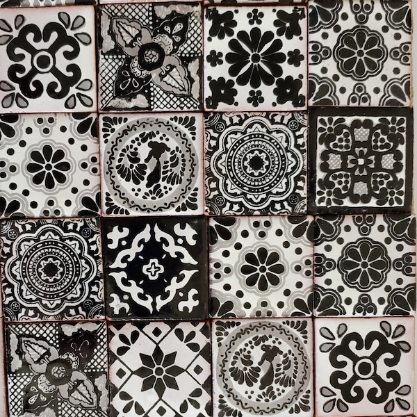 Black and White Mexican Tiles - Etsy