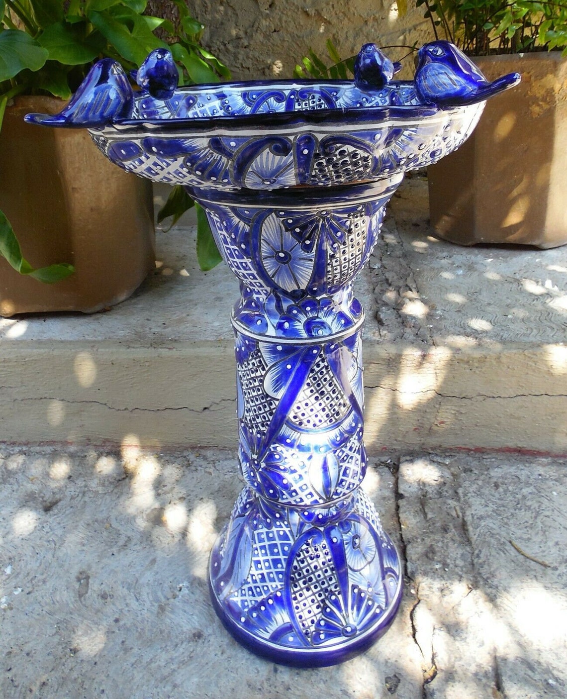 26 BIRDBATH bird bath colorful mexican talavera ceramic Etsy