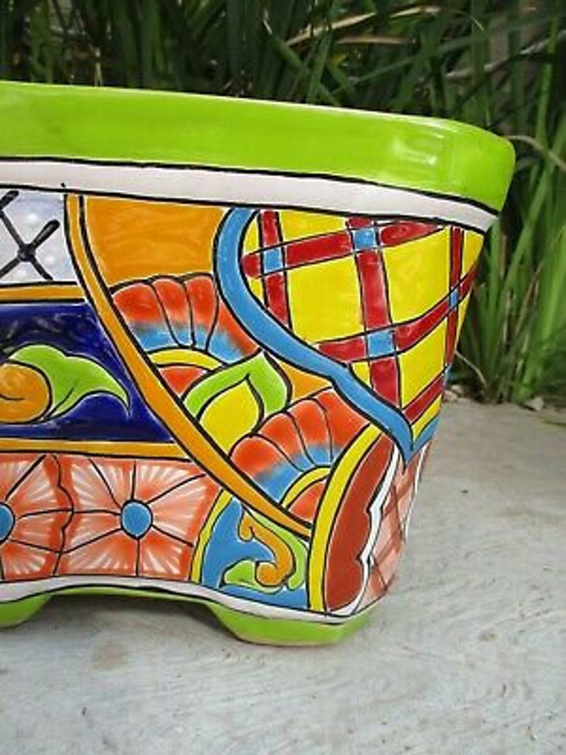 9 PLANTER large colorful mexican talavera ceramic Etsy