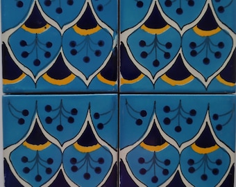 Mexican Ceramic 4x4 inch Hand Made Tile