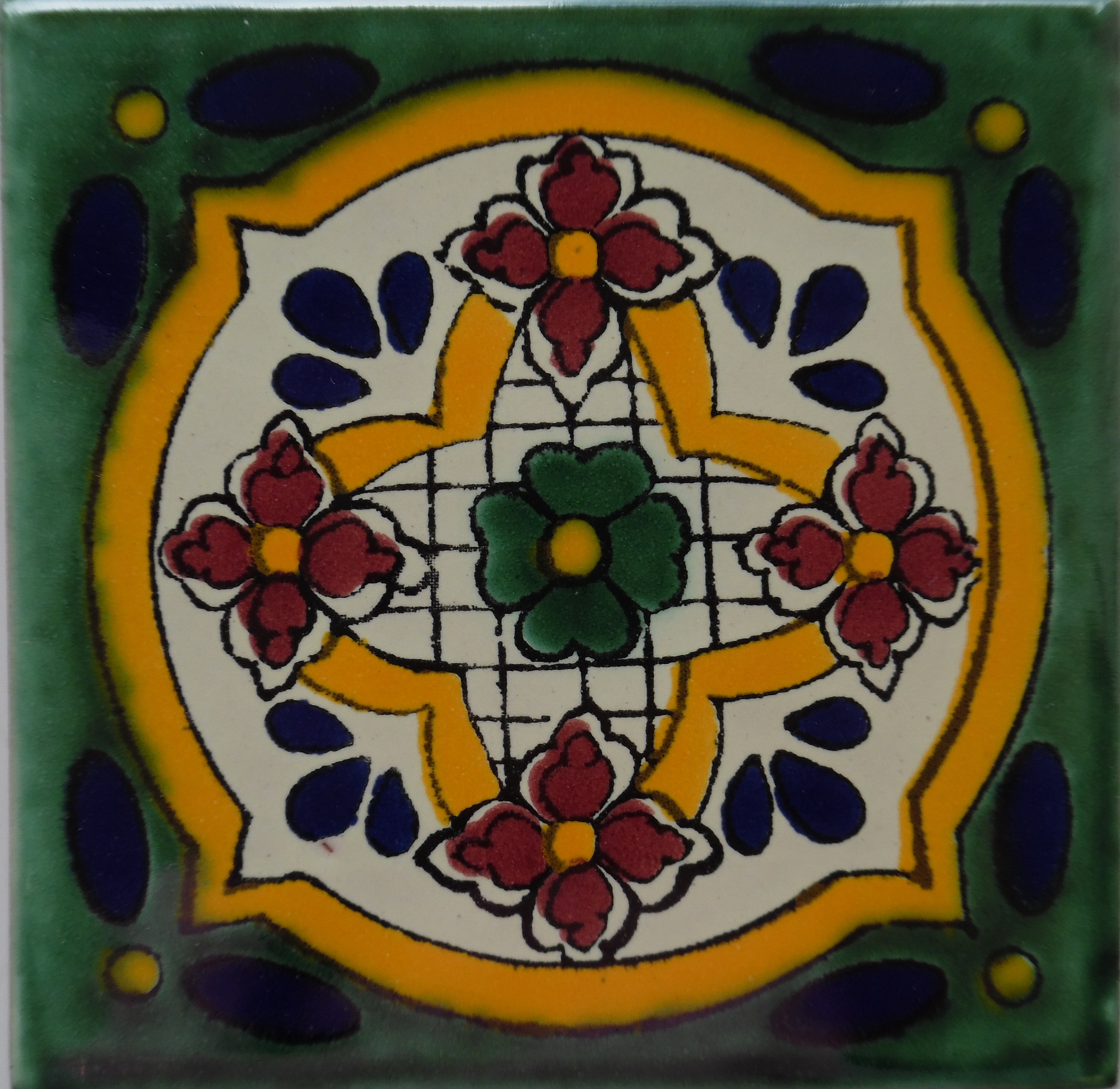 Mexican Ceramic 4x4 Inch Hand Made Tile - Etsy
