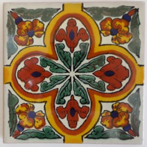 Mexican Ceramic 4x4 inch Hand Made Tile