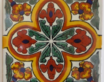 Mexican Ceramic 4x4 inch Hand Made Tile