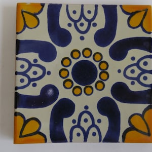 Box Of 50 Mexican Talavera Tiles Handmade  Designs Mexican Ceramic 4 X 4&quot; inch
