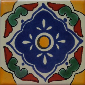 Caja de 50 Azulejos Mexicanos de Talavera Diseños Artesanales Cerámica Mexicana 4 X 4&quot; pulgada
