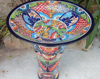 Vintage Mexican Talavera Bird Folk Art Pottery Bowl 1970s - Etsy