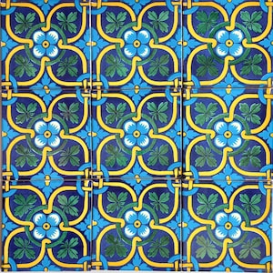 Box of 25 TALAVERA TILES  6&quot; X 6&quot; inch  - handmade mexican clay ceramic pottery