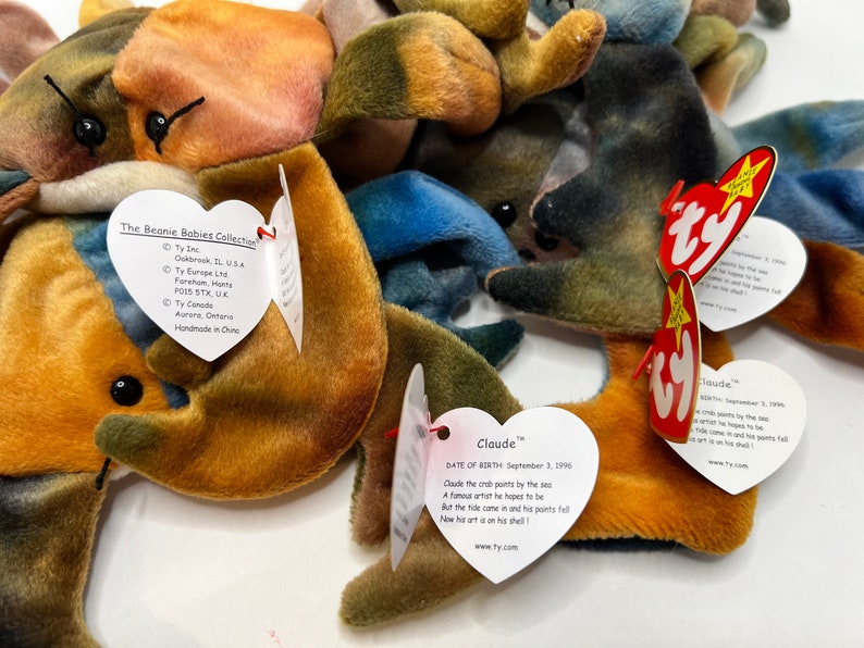 Ty claude the Crab Beanie Baby You Choose One - Etsy