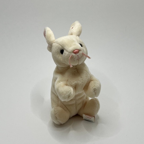 Rare Beanie Babies Bunny Rabbit, Nibbler the Bunny Rabbit, Vintage Toys From The 90s and 2000s, Beanie Baby Animal, Ty Toy with Tags, plush