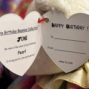 Ty Complete Set of the Birthday Bears Beanie Babies, Vintage, Rare and