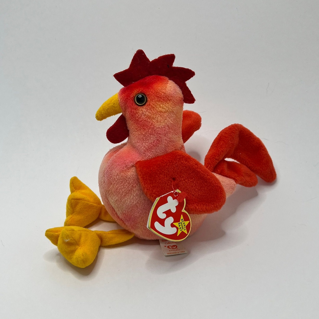 Rare Beanie Babies Rooster, Doodle the Rooster, Vintage Toys From the 90s and 2000s, Beanie Baby