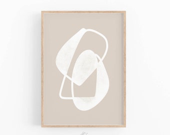 Neutral Wall Art, Minimalist Wall Art, DIGITAL DOWNLOAD Prints, Beige Mid Century Modern Art Print, Large Printable Neutral Poster
