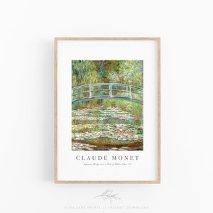 Monet Print, Japanese Bridge Over Water Lilies, Claude Monet Painting Museum Poster, Vintage Decor, Traditional Art, INSTANT DOWNLOAD