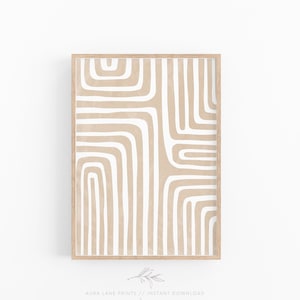 Neutrale Wandkunst, Boho-Drucke, Beige Weiß Abstrakte Wandkunst, Neutrales Dekor, Minimalistisches Geometrisches Form Poster, SOFORTIGER DOWNLOAD