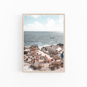 Italy Art, Mediterranean decor, Capri Beach Wall Art, Ocean Prints, Italy Poster