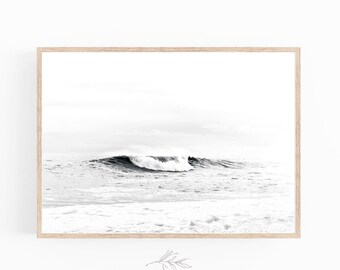 Ocean Print, Wellen Wandkunst, Minimalistisches Boho Strandhaus, Strand Prints, Schwarzweiß Wandkunst, Ocean Surf Wandkunst, digitaler Download