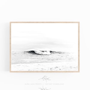 Ocean Print, Waves Wall Art, Minimalist Boho Beach House, Beach Prints, Black and White Wall Art, Ocean Surf Wall Art, Digital Download