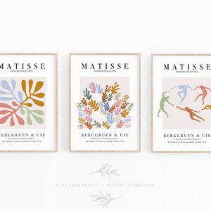 Matisse Print, Gallery Wall Set of 3, Matisse Exhibition Poster, Boho Wall Decor, Digital Download, Mid Century, Pastel Wall Art, Printable