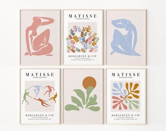 Matisse Print, Galerie Wand Set, 6 druckbare Kunst Poster, Ausstellung Poster, Boho Wand Dekor, digitaler Download, Bunte Wand Kunst Set