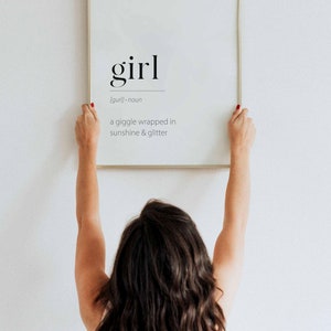 Girl Definition Print, Girl Noun Quote, Girl Poster, Girl Printable ...