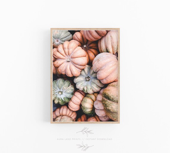 Fall Printable Wall Art, Thanks Giving Print, Pumpkin Print, Orange Fall Decor, Autumn Wall Art - DIGITAL DOWNLOAD