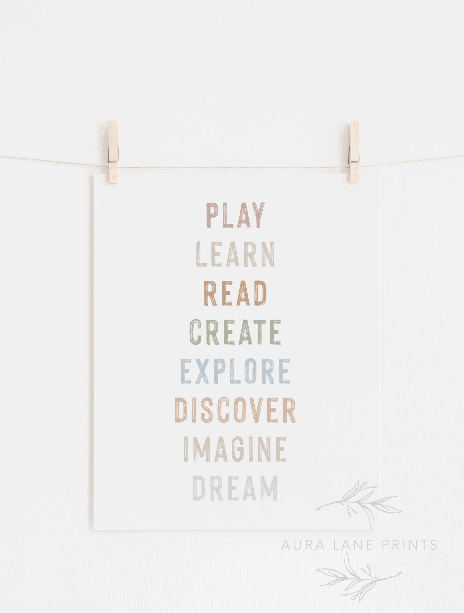 Playroom Wall Art Boho Nursery Prints Lets Play Homeschool Etsy