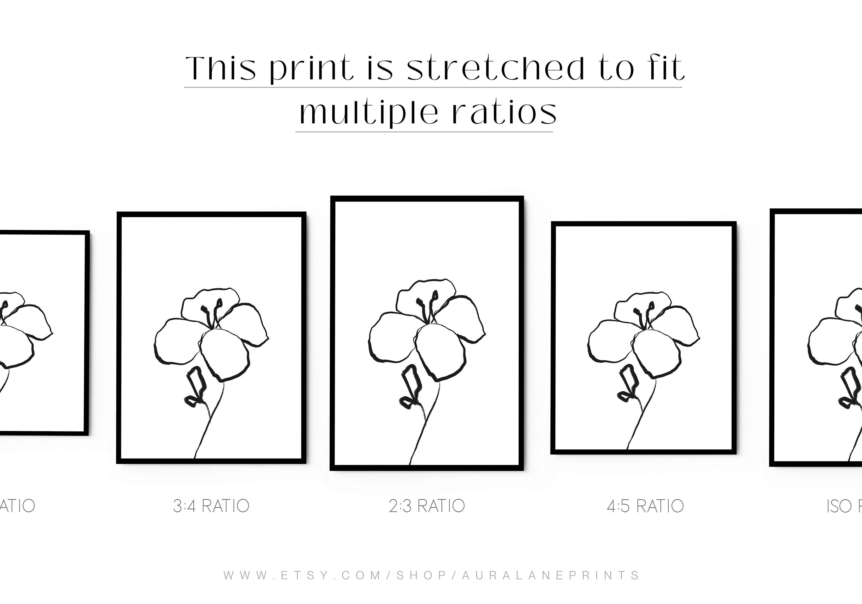 Minimalist Floral Wall Art Line Art Print Abstract Flower - Etsy