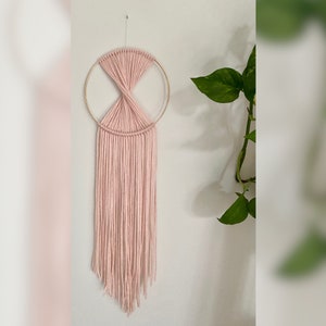 Pink Twist Yarn Macrame Wall Hanging  /  Twist Hoop Wall Decor / Macrame Wall Hanging / Boho Decor Gift