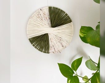 Forest Green Full Twist Yarn Wall Hanging / Hoop Wall Decor / Macrame Wall Hanging / Boho Decor Gift