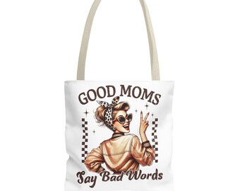Bolsa de mano retro: Las buenas madres dicen malas palabras, bolsa vintage, regalo único para mamá, bolsa divertida para mamá, accesorios para la vida de mamá