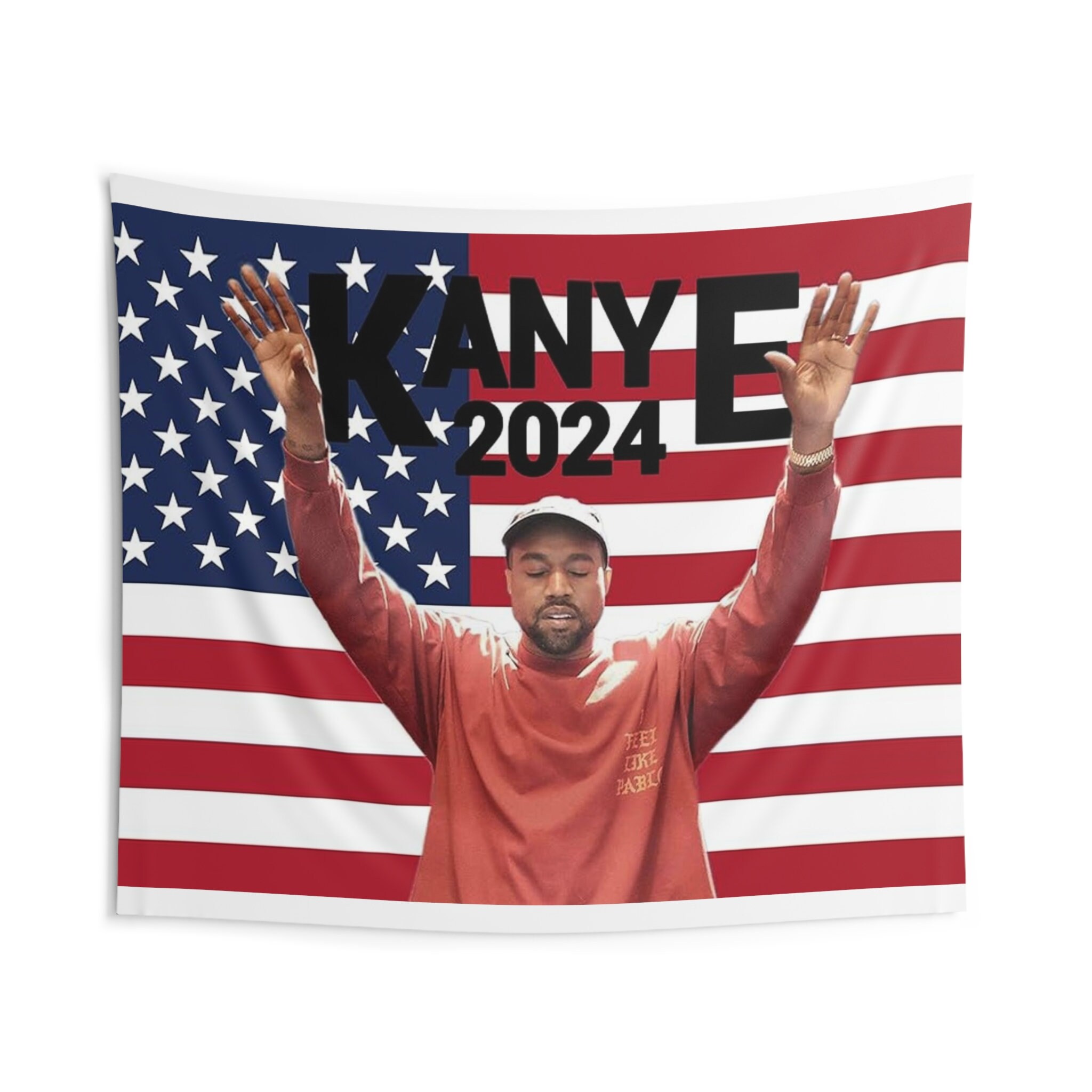 Kanye for President 2024 American Flag Indoor Wall Tapestries Etsy
