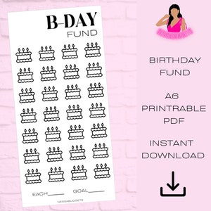 DIGITAL PDF Birthday Fund Savings Challenge