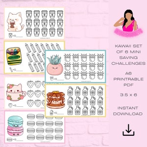 DIGITALES PDF Set mit 6 Kawaii Spar Challenge