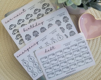 Mini Sinking Funds Trackers | A7 Sinking Fund Trackers | Budget Tracker | Laminated Cash Tracker | Money Fund Tracker