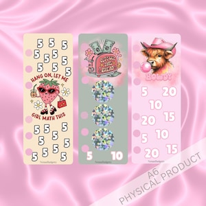 Bookmark Savings Challenge | A6 Laminated Savings Challenge | Low Income Savings Challenge |