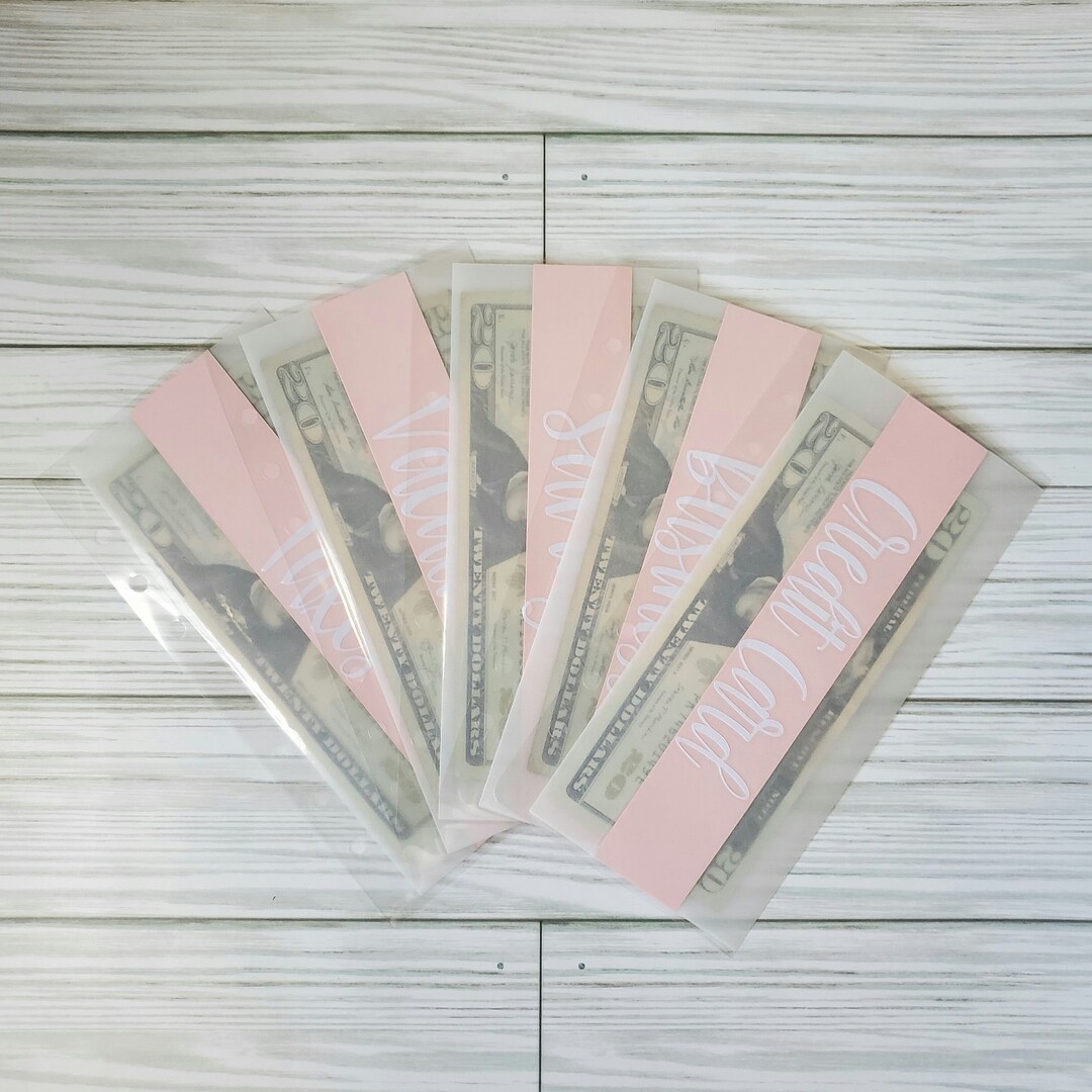 A6 Vellum Cash Envelopes Frosted Cash Envelopes Soft Pink Stripe Cash