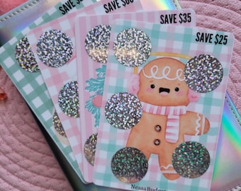 Christmas Mini Mystery Saving Challenge Scratch Off || Laminated Savings Challenge || Scratch Off  Challenges