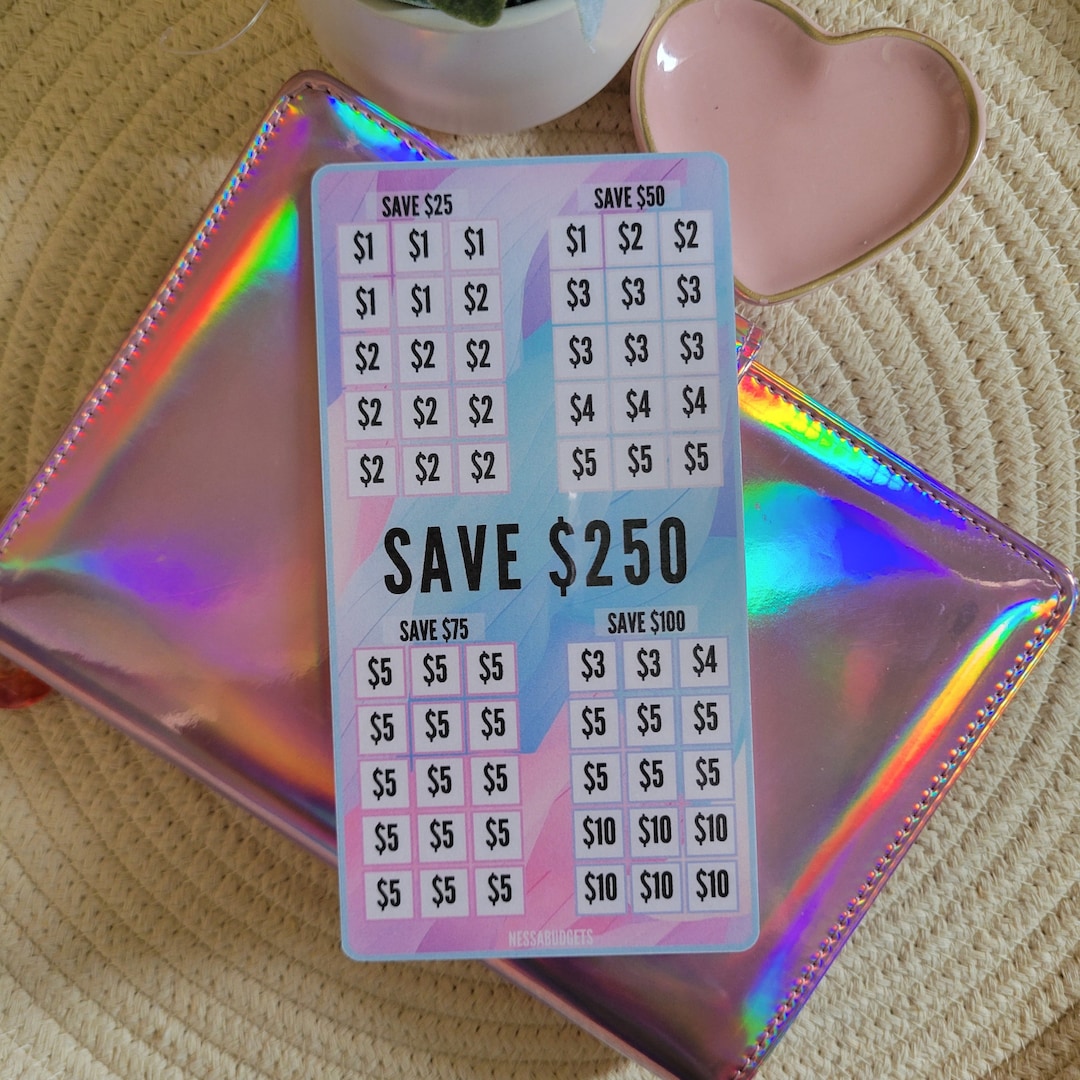 Save 250 Savings Challenge | A6 Laminated Savings Challenge | - Etsy