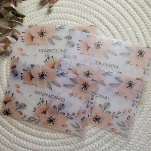A6 & A7 Frosted Floral Cash Envelopes | Vellum Cash Envelopes | Customizable A7 Cash Envelopes