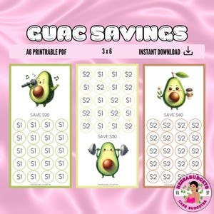 DIGITAL PDF Guac Savings Set of 3 Mini Savings Challenge | Mini Monday Savings Challenge | Savings Challenge